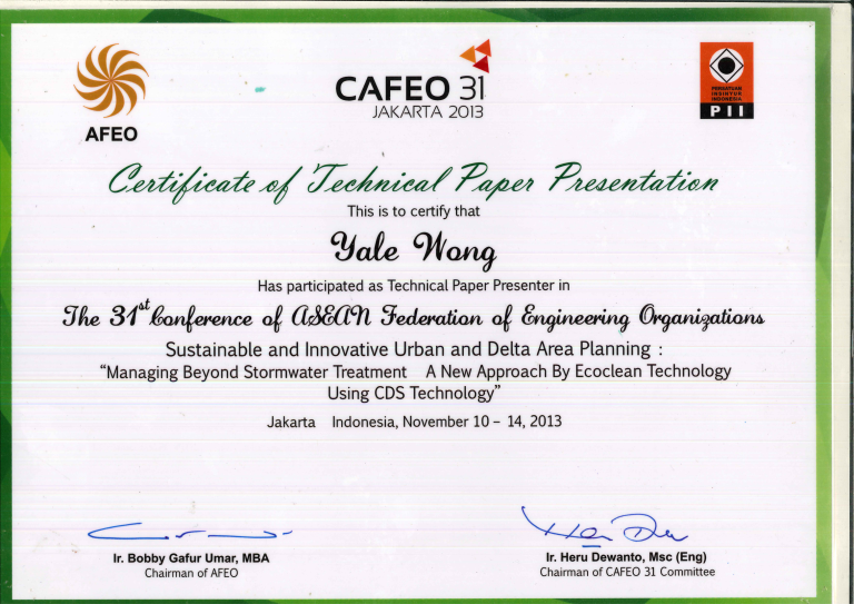 Certificate | EcoClean Technology Sdn. Bhd.