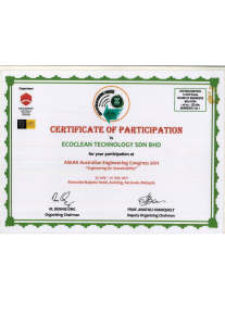 Certificate of Participation | EcoClean Technology Sdn. Bhd.